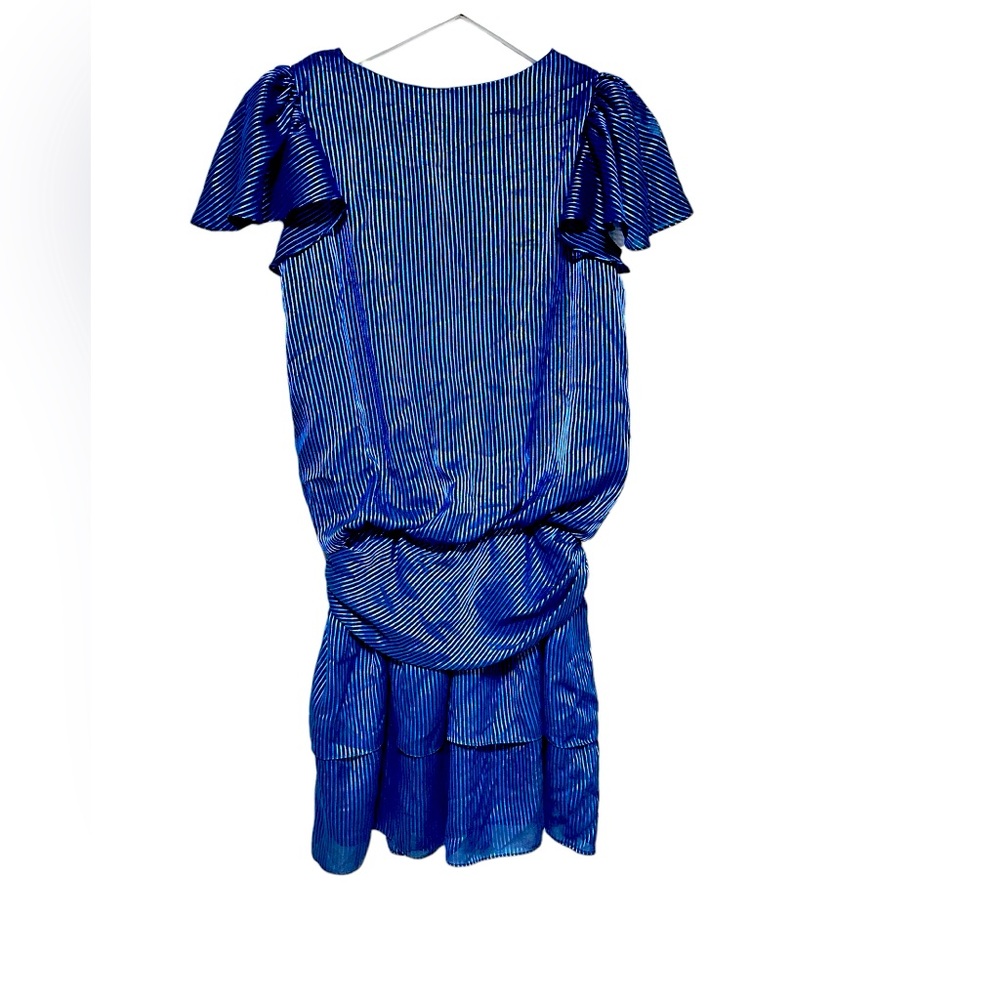 Drop Waist Shirt Dress Black with Shiny Blue Stripes Sz 6